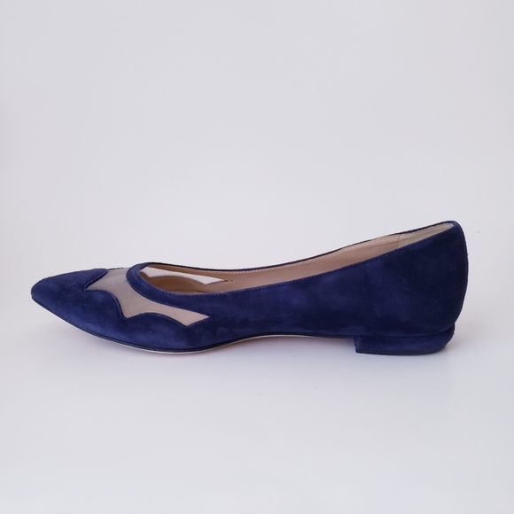 M. Gemi Blue Leather Suede Flats - Picture 8 of 16
